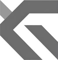 Минималистичный абстрактный логотип компании Dynacams в серых тонах на белом фоне